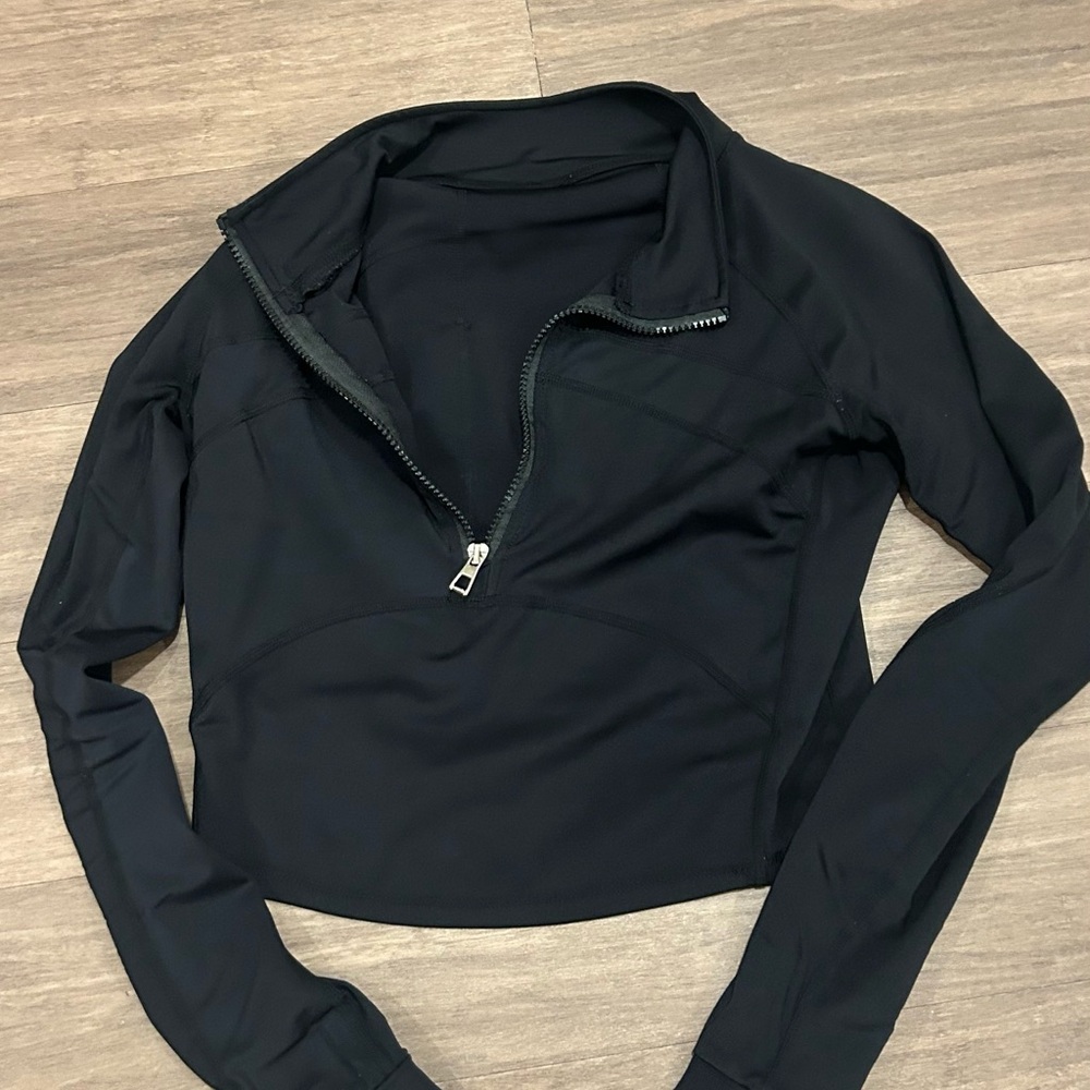 Women's Black Quarter-Zip Top
